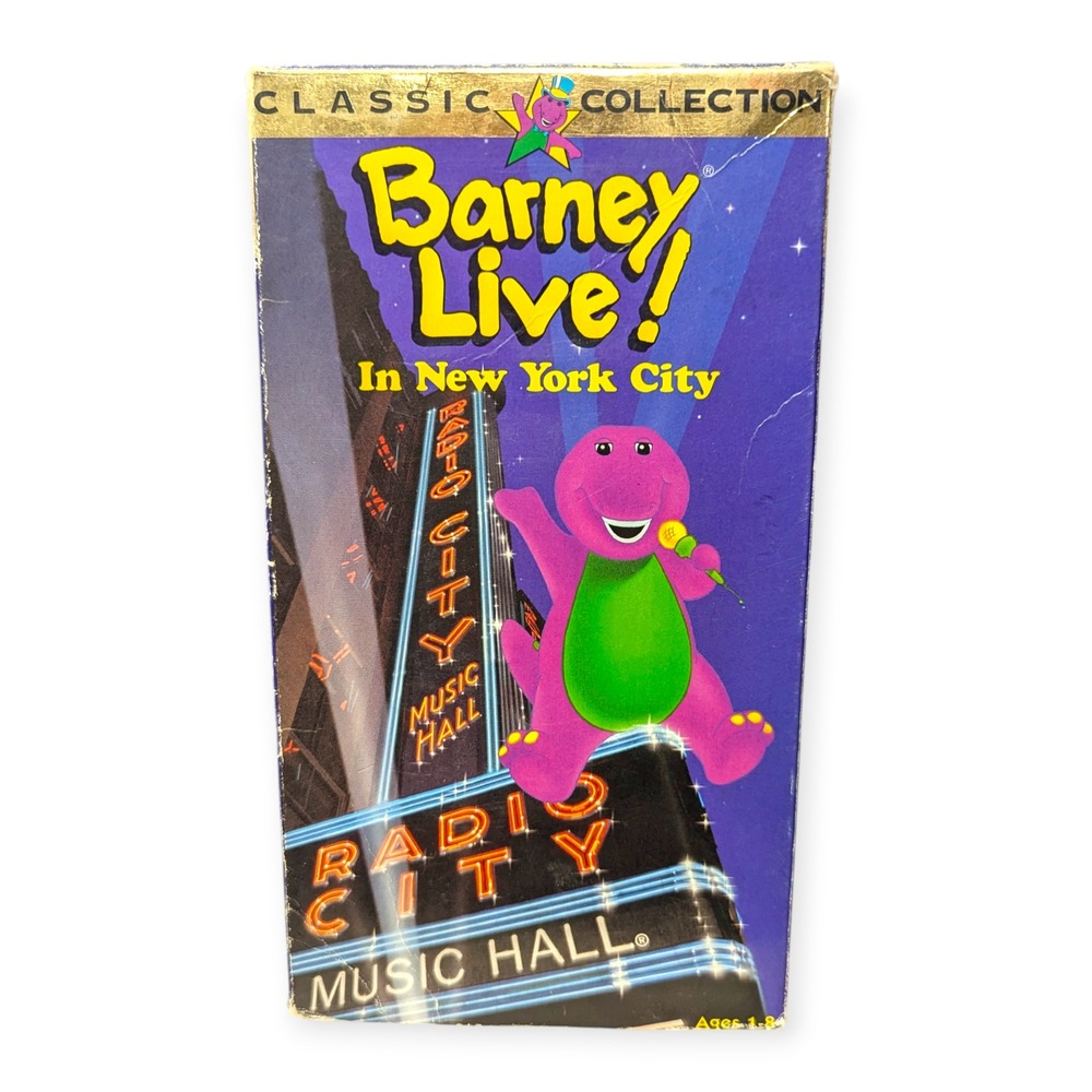 Barney Live In New York City VHS 1994 Classic Collection White Tape 045986020024